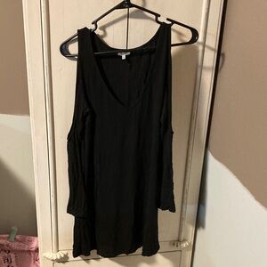 Black cut out sleeve Women's Tunic dress